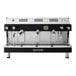 A black and silver Astra Mega III semi-automatic espresso machine.