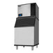 A large metal True Ice air cooled ice machine with an aluminum storage bin.