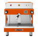 An orange Astra Mega I semi-automatic espresso machine.