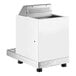 An automatic two-wand milk and beverage steamer in gloss white with stainless steel accents.