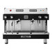 An Astra Mega II black and stainless steel espresso machine.
