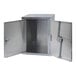 A stainless steel Omnimed narcotics cabinet with two doors open.