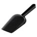 A black plastic utility and ice scoop with a handle.