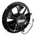 A black 200 mm electric fan with a protective grille and attached wiring, designed for use with Bunn equipment.