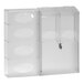 An Omnimed clear acrylic wall mount with four compartments.