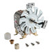 A motor kit with a metal fan blade, mounting hardware, and various components for Moffat equipment.