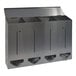 An Omnimed stainless steel bulk PPE dispenser with four compartments.
