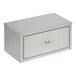A silver metal Omnimed horizontal wall-mount narcotics cabinet with 2 key locks.