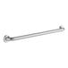 A metal Lavex restroom grab bar with a peened grip and satin finish.