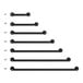 A black rectangular Lavex grab bar with different sizes.