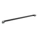 A black metal Lavex grab bar with matte black finish and holes.