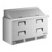 A True 64" 4 drawer stainless steel sandwich prep refrigerator.