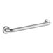 A silver metal Lavex restroom grab bar with peened grip and satin finish.
