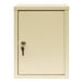 A beige steel wall-mount narcotics cabinet with key locks.