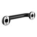 A black metal Lavex grab bar with two holes.