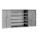 A stainless steel Omnimed narcotics cabinet with 2 shelves and 2 doors.