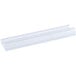 A clear plastic strip with white background.