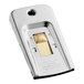 An Allway Tools silver and gold metal safety glass scraper with one blade.