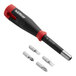 An Allway Tools 5-in-1 screwdriver with a red and black handle.