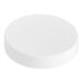 A 58/400 white plastic lid with a white foam liner on a white background.