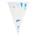 A white triangle-shaped Ateco pastry bag with blue text.