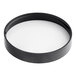 A round black 89/400 Smooth Lid with white foam.