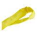 A yellow Lift-All polyester roundsling strap with a white background.