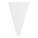 A white triangular object with black text.
