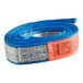 A blue and grey Lift-All Tuff-Edge III nylon strap with an orange label.