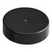 A 38/400 black unlined lid with a screw top.