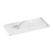 A white rectangular Ateco plastic fondant smoother with a handle.