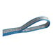 A blue and white Lift-All Tuff-Edge polyester strap with flat eyes.