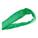 A green Lift-All polyester roundsling with white text on it.