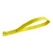 A yellow Lift-All 2-ply polyester web sling with green stitching.