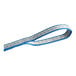 A blue and white Lift-All Tuff-Edge flat eye polyester strap with a silver stripe.