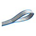 A blue and white Lift-All Tuff-Edge flat eye polyester web sling with a blue stripe.