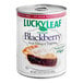 A can of Lucky Leaf Premium Blackberry Pie Filling on a white background.