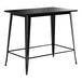 A Lancaster Table & Seating black rectangular bar height table with black legs.