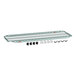 A Metroseal green Metro Super Erecta wire shelf with two bolts.