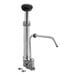 A silver and black Carnival King 3.5 Qt. hand pump with a stainless steel handle.