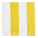 A close-up of a yellow and white striped Oxford Playa Cabana pool towel.