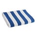 An Oxford Playa royal blue and white striped pool towel.