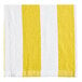 A close up of an Oxford Playa yellow and white striped pool towel.