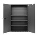 A black metal Valley Craft storage cabinet with shelves.