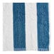 An Oxford 100% cotton pool towel with blue and white stripes and a white stripe.