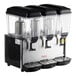 A Galaxy refrigerated beverage dispenser with three clear containers.