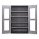 A grey steel Valley Craft storage cabinet with open shelves.