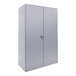 A Valley Craft silver steel storage cabinet with two doors and a lock.