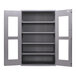 A grey Valley Craft steel storage cabinet with open shelves.