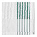 A close-up of an Oxford green and white striped gym towel.